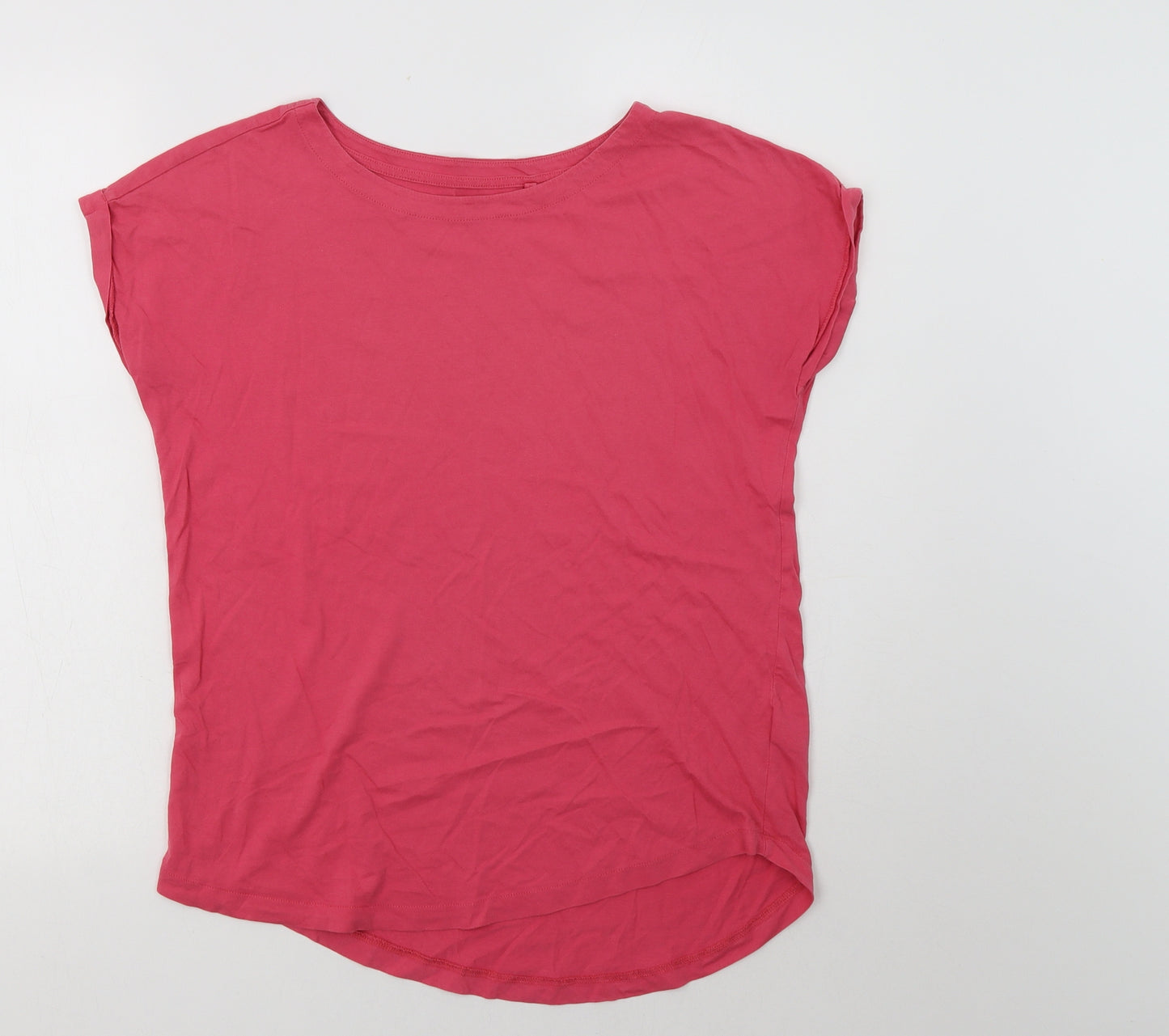NEXT Womens Pink  Cotton Basic Polo Size 8 Crew Neck