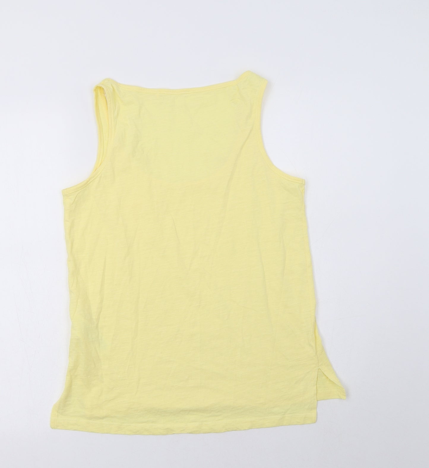 Principles Womens Yellow  Cotton Basic Tank Size 10 Scoop Neck