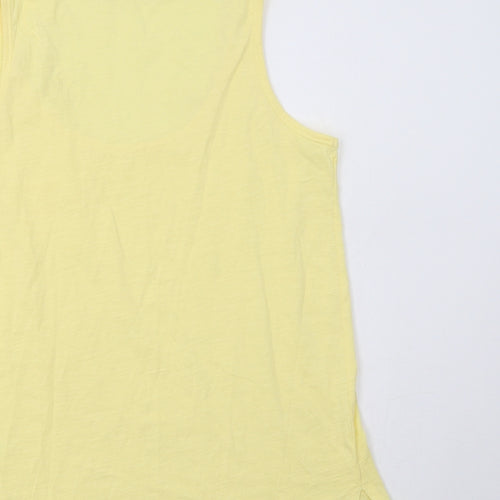Principles Womens Yellow  Cotton Basic Tank Size 10 Scoop Neck