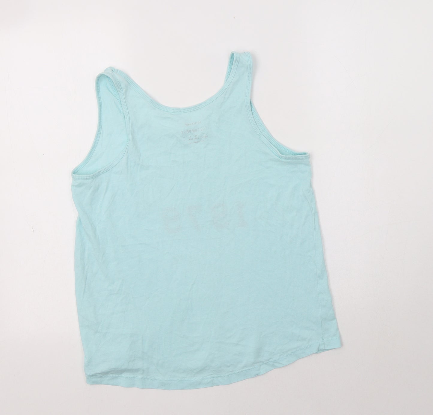 Primark Womens Blue  Cotton Basic Tank Size 12 Scoop Neck - Los Angeles
