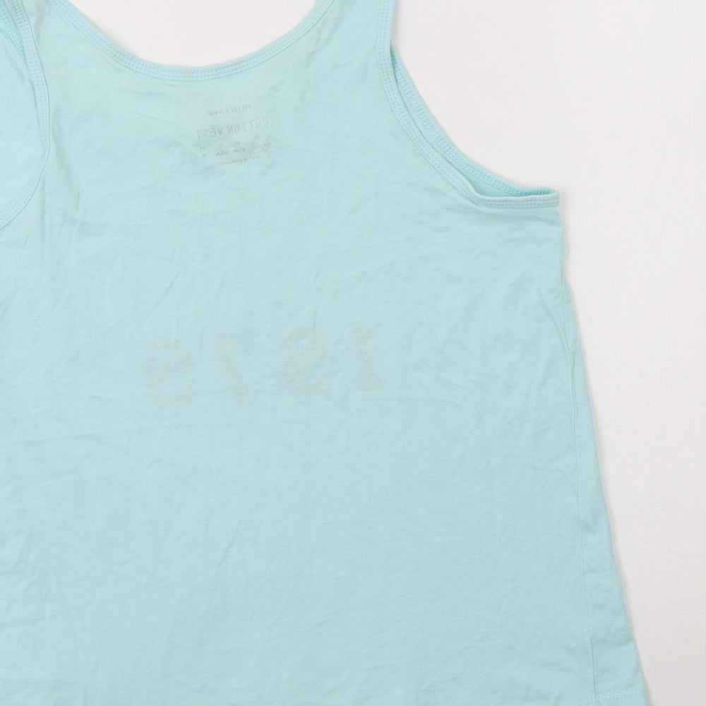 Primark Womens Blue  Cotton Basic Tank Size 12 Scoop Neck - Los Angeles