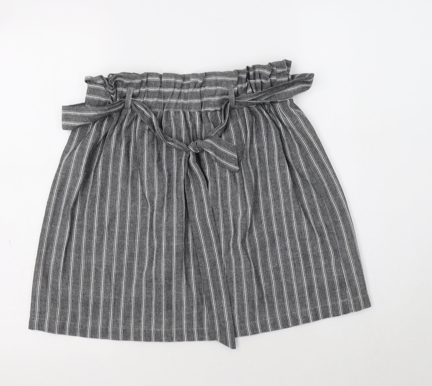 Primark Womens Grey Striped Polyester Mini Skirt Size 14
