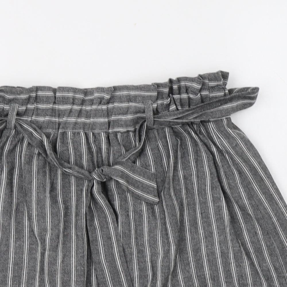 Primark Womens Grey Striped Polyester Mini Skirt Size 14