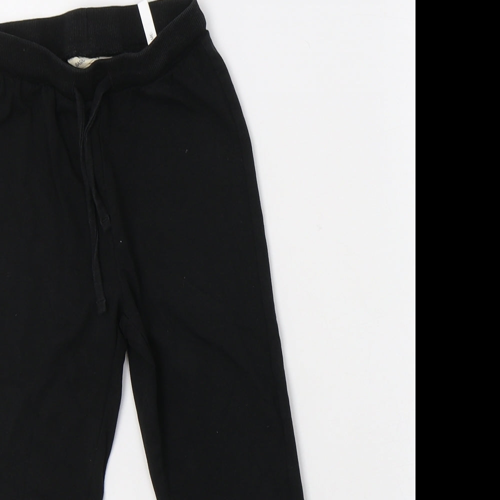 H&M Boys Black  Cotton Jogger Trousers Size 4-5 Years  Regular Drawstring