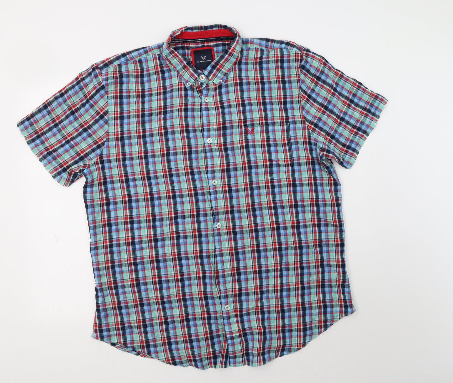 Crew Clothing Mens Multicoloured Check Cotton  Button-Up Size 2XL Collared Button