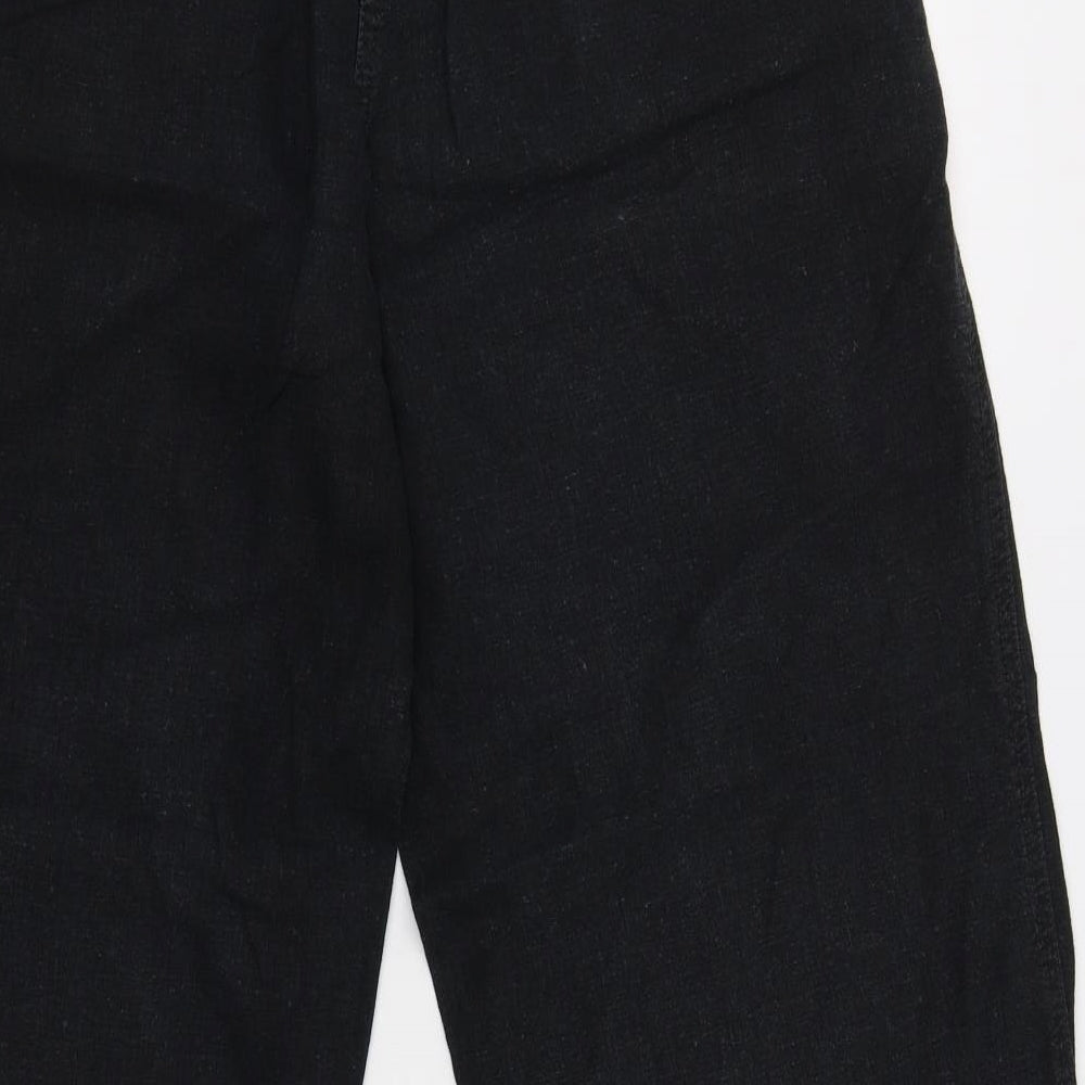 NEXT Womens Black  Linen Trousers  Size 14 L27 in Regular
