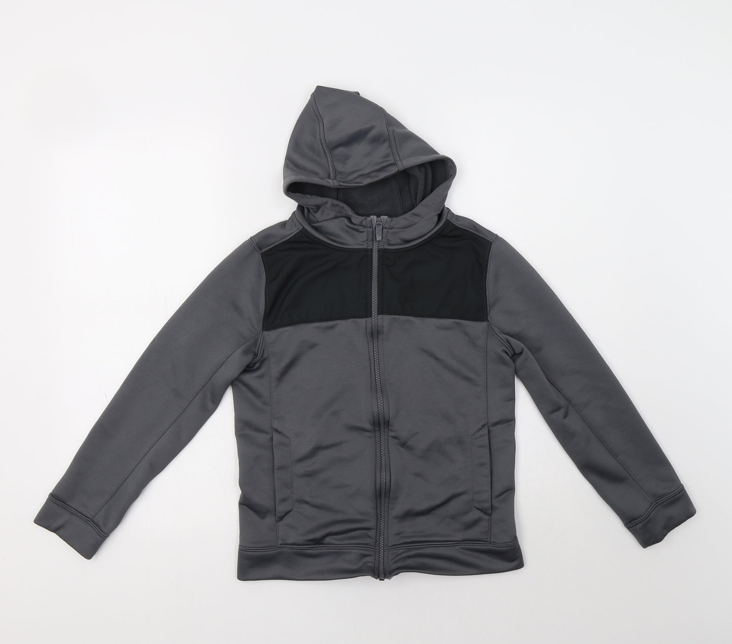 Nike Boys Grey Colourblock Polyester Full Zip Hoodie Size 10 Years  Zip