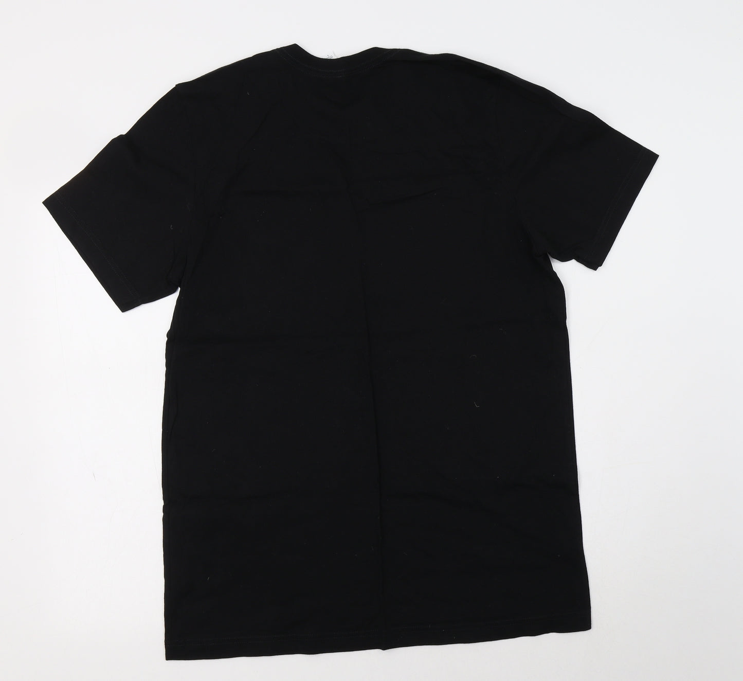 Canvas Mens Black  Cotton  T-Shirt Size L Crew Neck