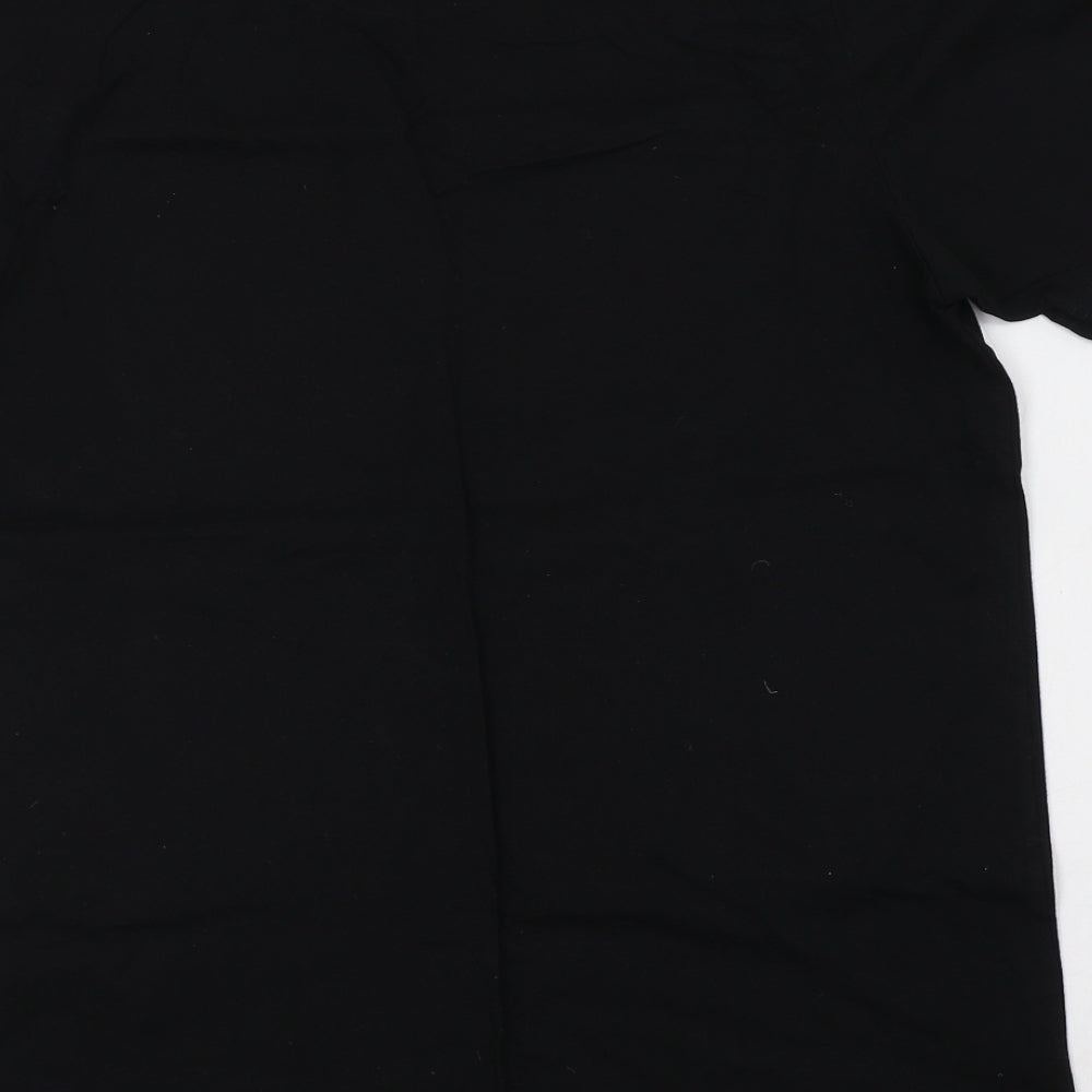 Canvas Mens Black  Cotton  T-Shirt Size L Crew Neck