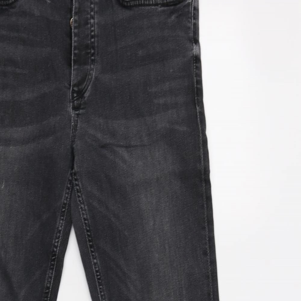 River Island Mens Grey  Cotton Skinny Jeans Size 32 L32 in Regular Button