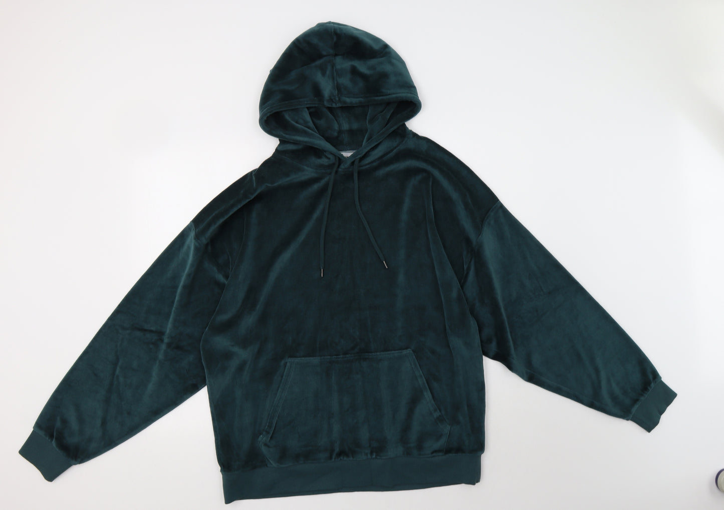 Loom Mens Green  Cotton Pullover Hoodie Size L