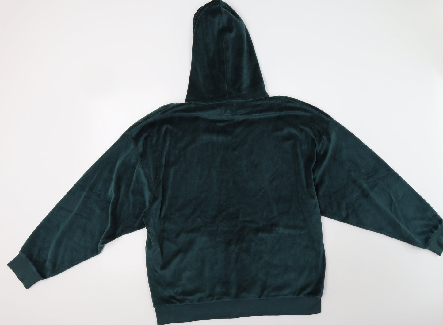 Loom Mens Green  Cotton Pullover Hoodie Size L