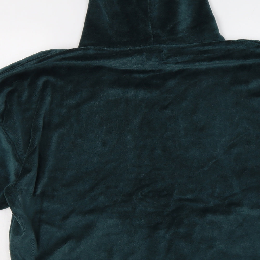 Loom Mens Green  Cotton Pullover Hoodie Size L