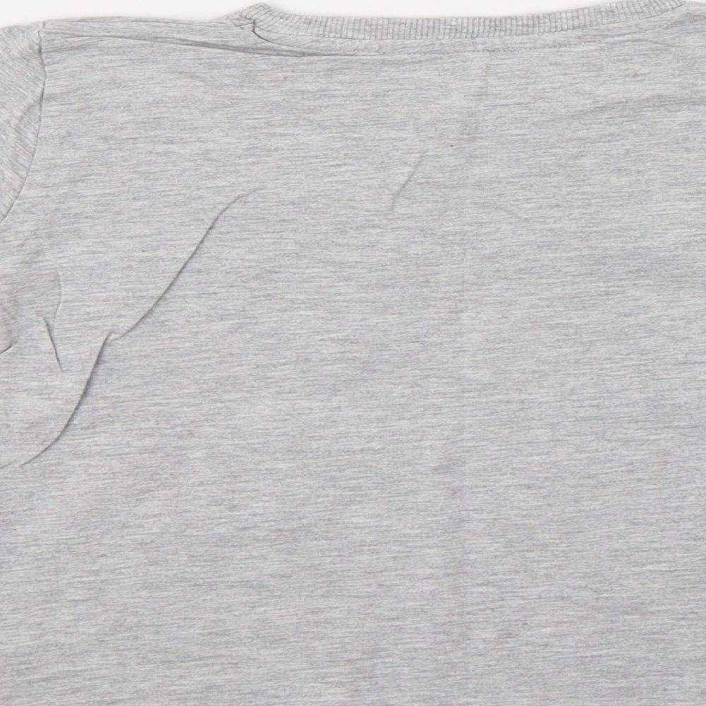 NEXT Girls Grey  Cotton Basic Blouse Size 3-4 Years Crew Neck  - Giraffe