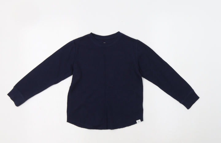 Gap Boys Blue Crew Neck Cotton Pullover Jumper Size 5 Years