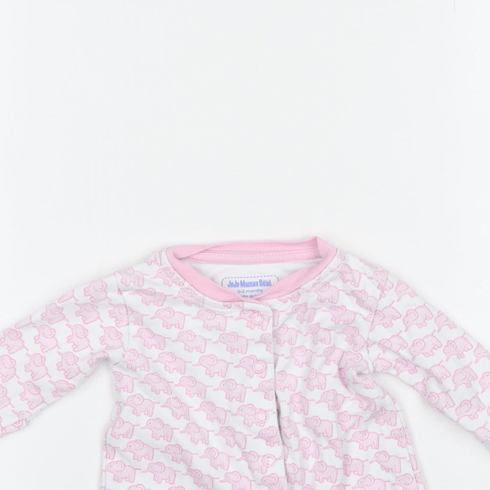 JoJo Maman Bébé Baby Pink  Cotton Romper One-Piece Size 0-3 Months
