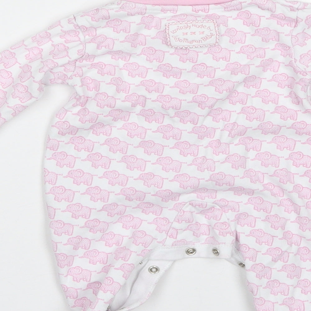 JoJo Maman Bébé Baby Pink  Cotton Romper One-Piece Size 0-3 Months