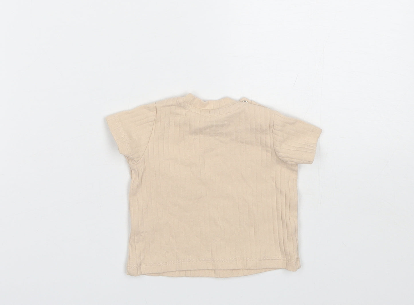 River Island Baby Beige  Cotton Basic T-Shirt Size 0-3 Months Round Neck