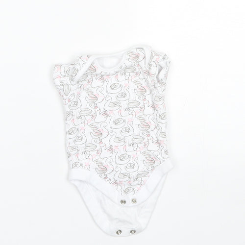 George Baby White  Cotton Romper One-Piece Size 0-3 Months