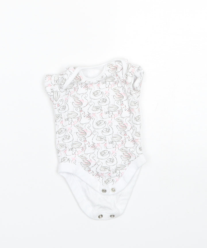 George Baby White Cotton Romper One-Piece Size 0-3 Months