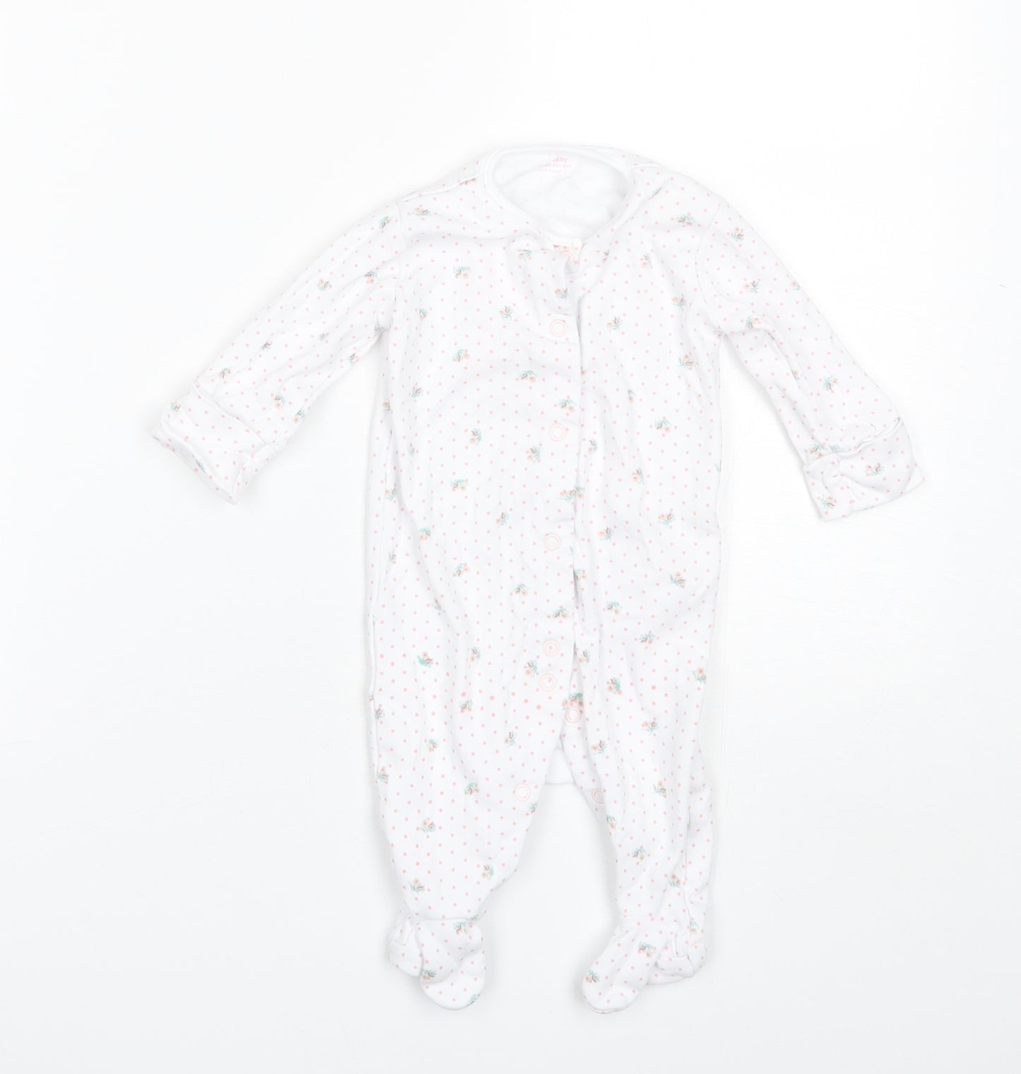 NEXT Baby White Floral Cotton Romper One-Piece Size 3-6 Months