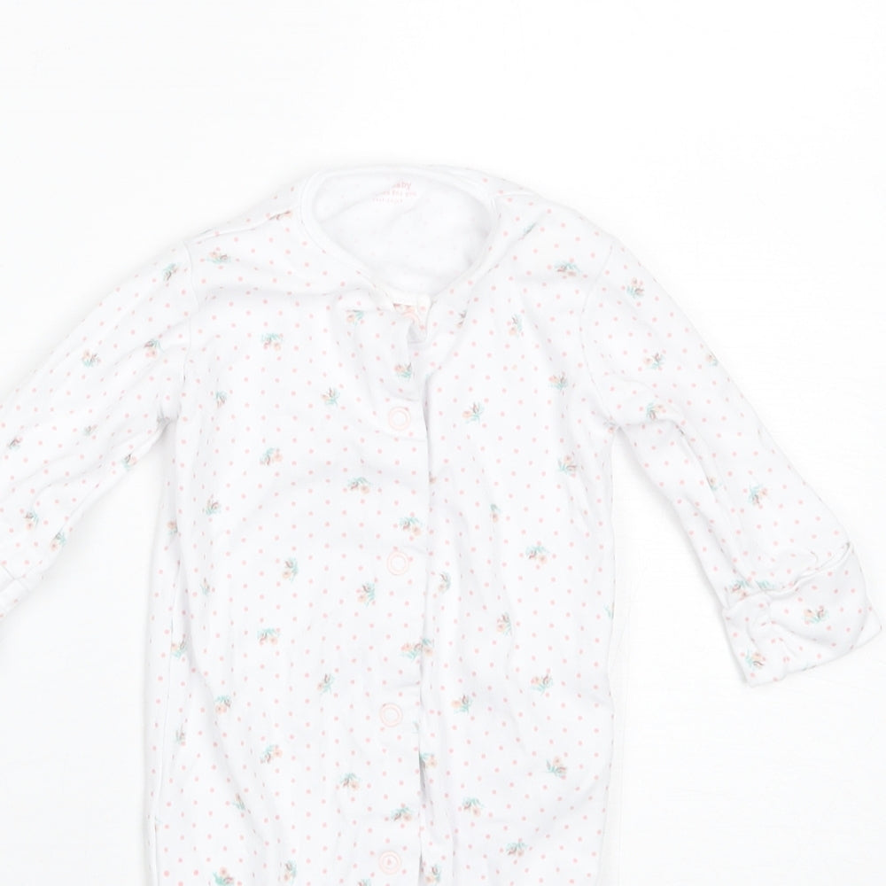 NEXT Baby White Floral Cotton Romper One-Piece Size 3-6 Months
