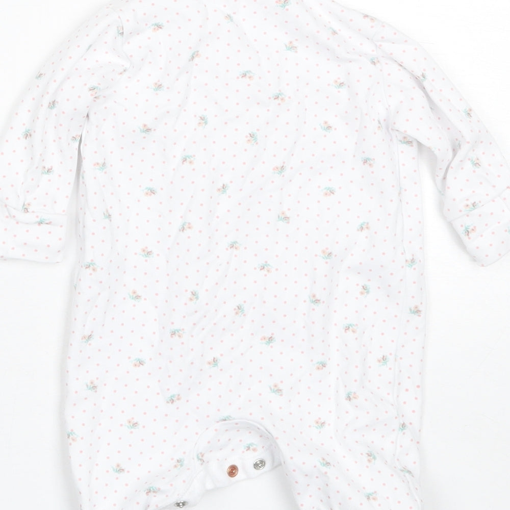 NEXT Baby White Floral Cotton Romper One-Piece Size 3-6 Months