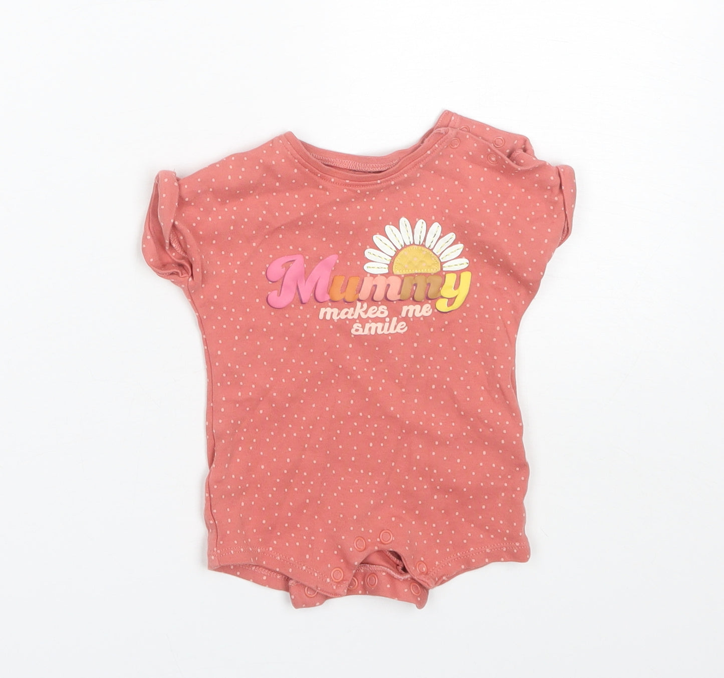 NEXT Baby Pink Polka Dot Cotton Romper One-Piece Size 0-3 Months