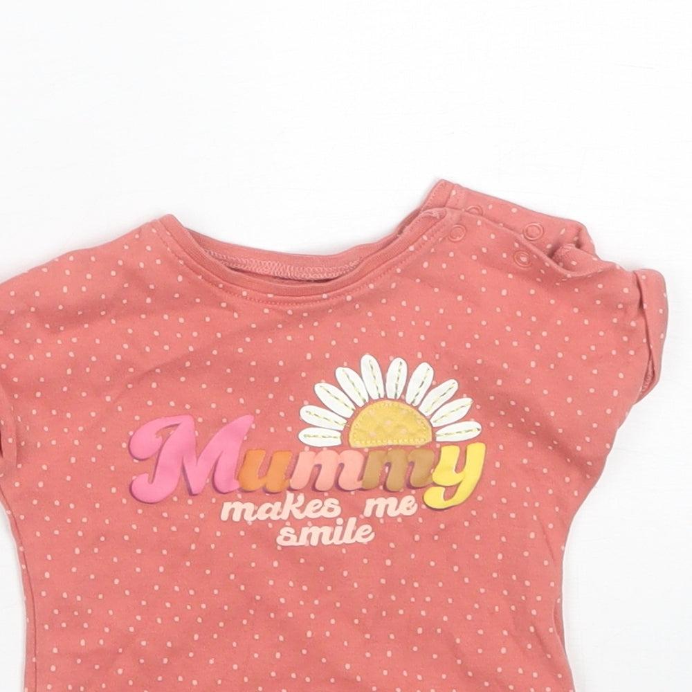 NEXT Baby Pink Polka Dot Cotton Romper One-Piece Size 0-3 Months
