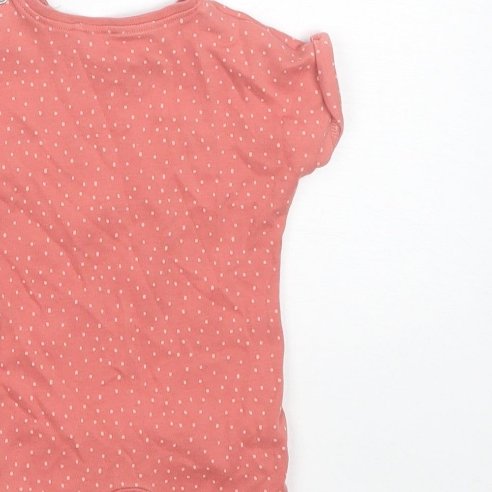 NEXT Baby Pink Polka Dot Cotton Romper One-Piece Size 0-3 Months