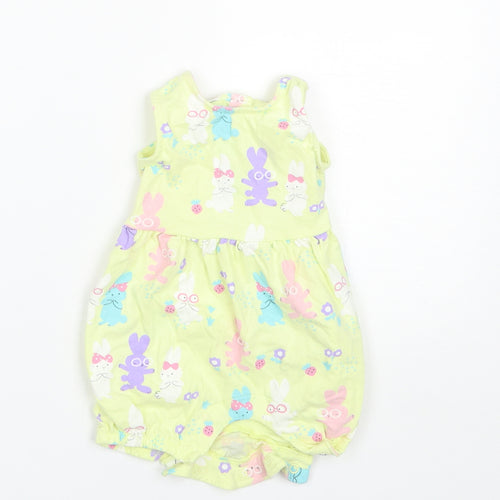 Marks and Spencer Baby Green  Cotton Romper One-Piece Size 3-6 Months