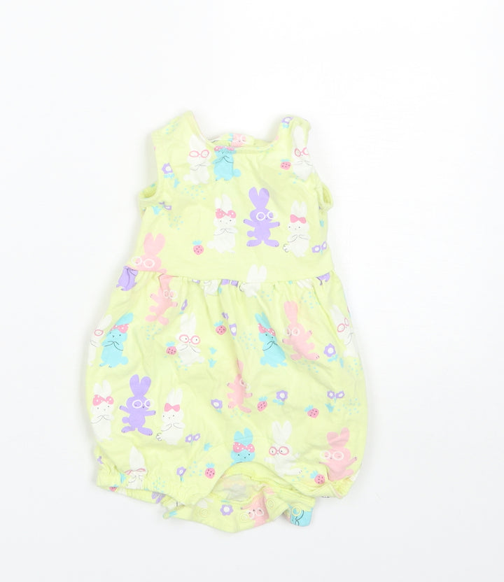 Marks and Spencer Baby Green Cotton Romper One-Piece Size 3-6 Months