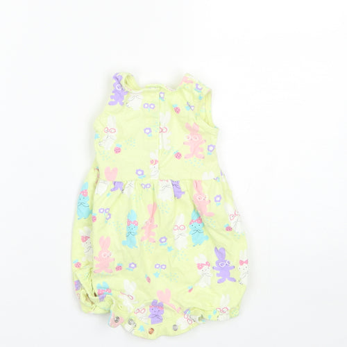Marks and Spencer Baby Green  Cotton Romper One-Piece Size 3-6 Months