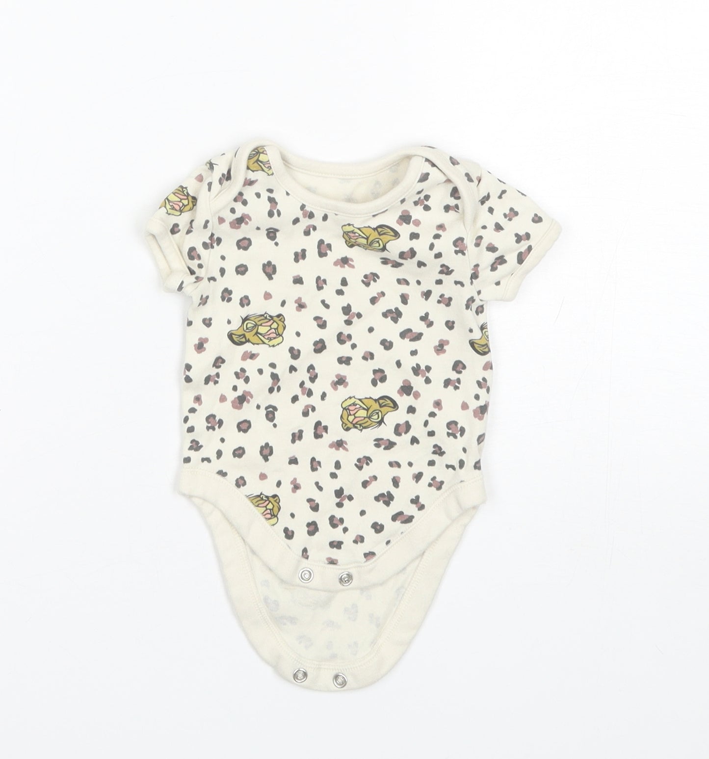 George Baby Beige Polka Dot Cotton Romper One-Piece Size 0-3 Months