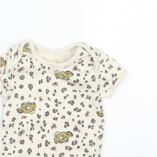 George Baby Beige Polka Dot Cotton Romper One-Piece Size 0-3 Months