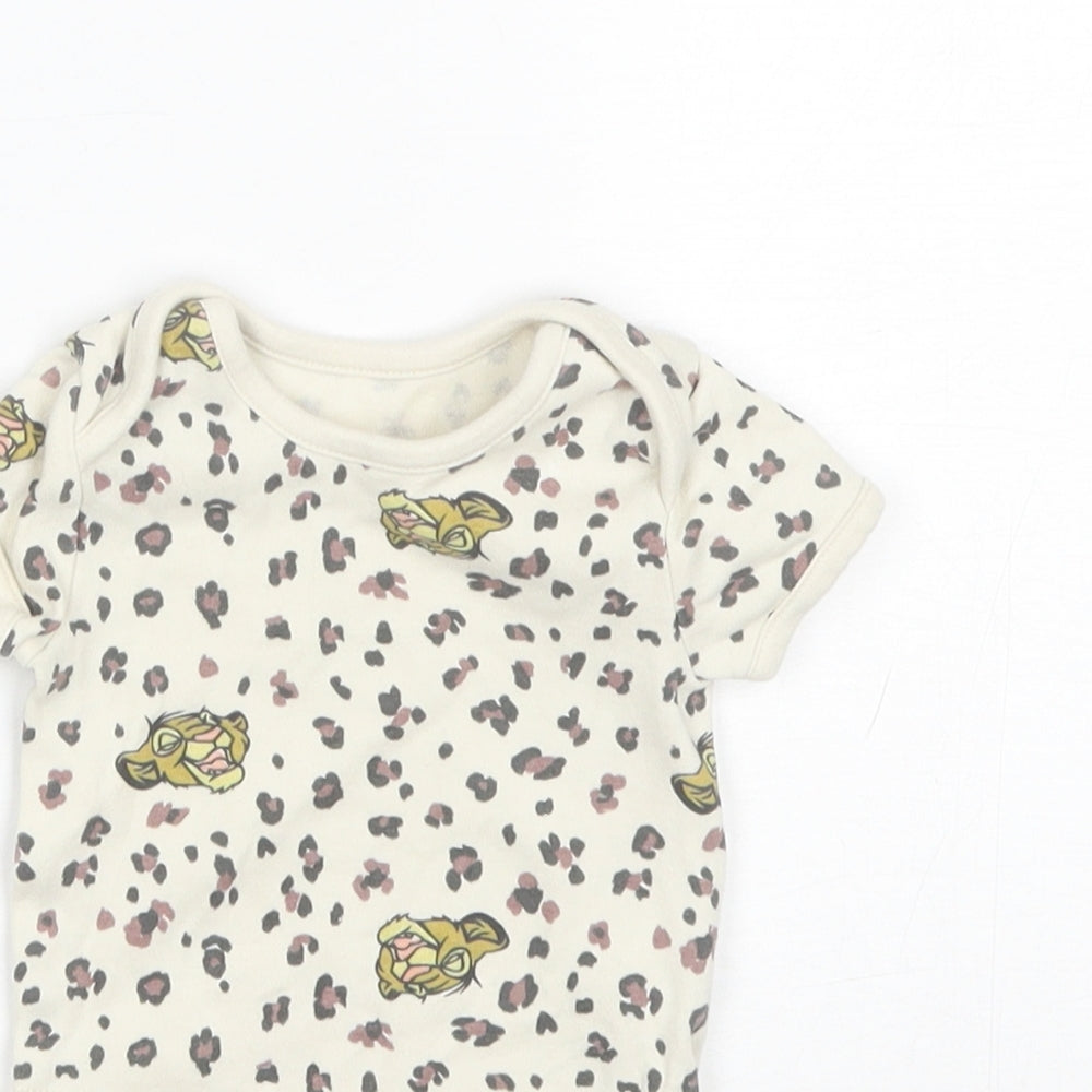 George Baby Beige Polka Dot Cotton Romper One-Piece Size 0-3 Months
