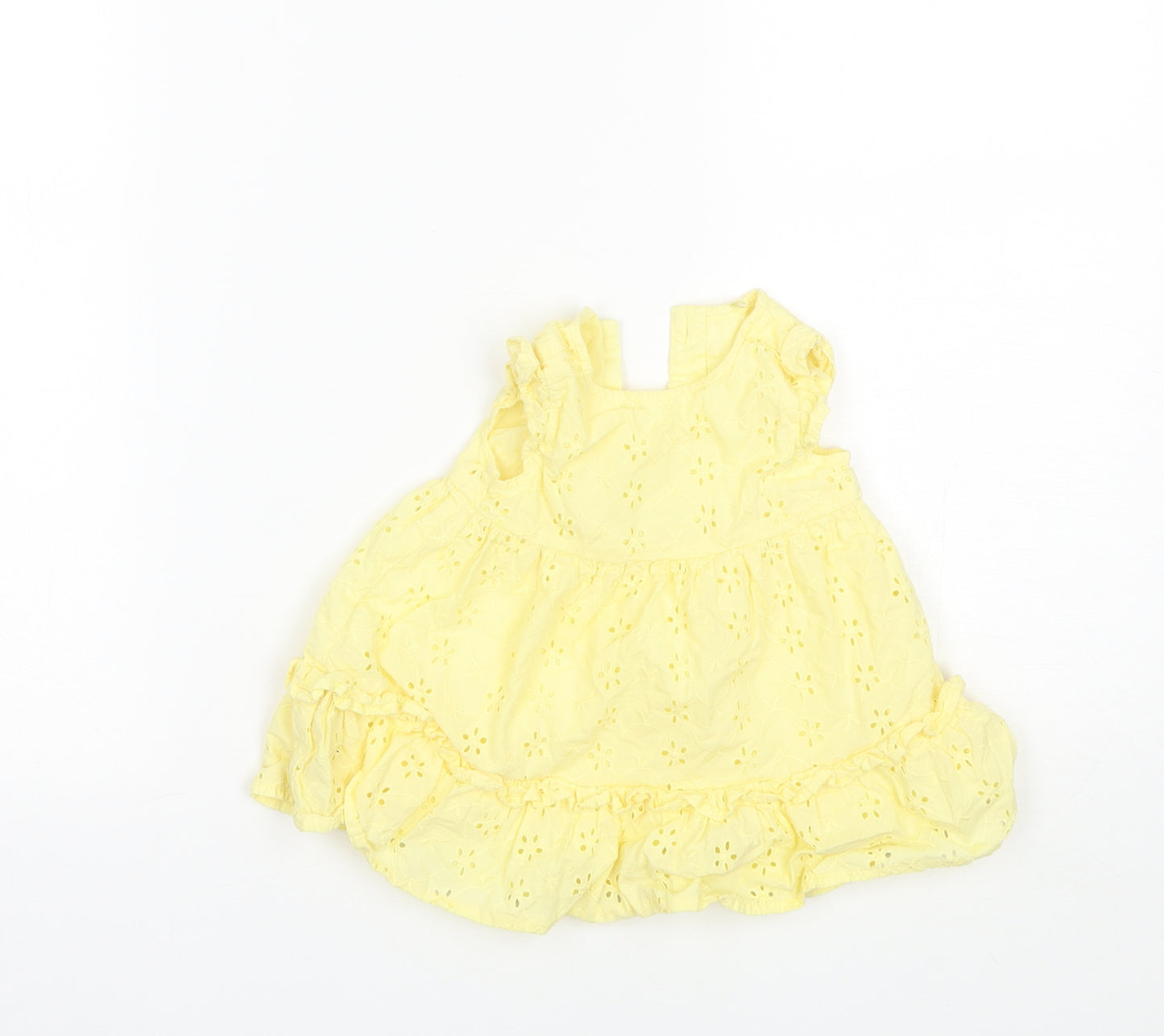 TU Baby Yellow  Cotton Shift  Size 0-3 Months  Round Neck