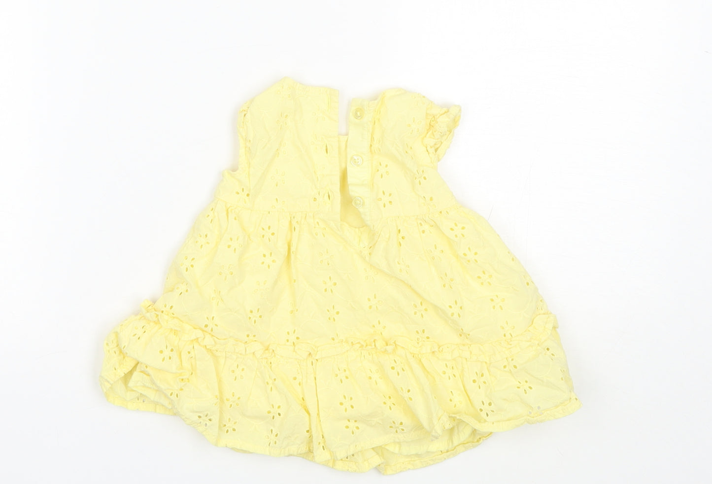 TU Baby Yellow  Cotton Shift  Size 0-3 Months  Round Neck