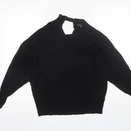 F&F Womens Black Round Neck  Viscose Pullover Jumper Size 8