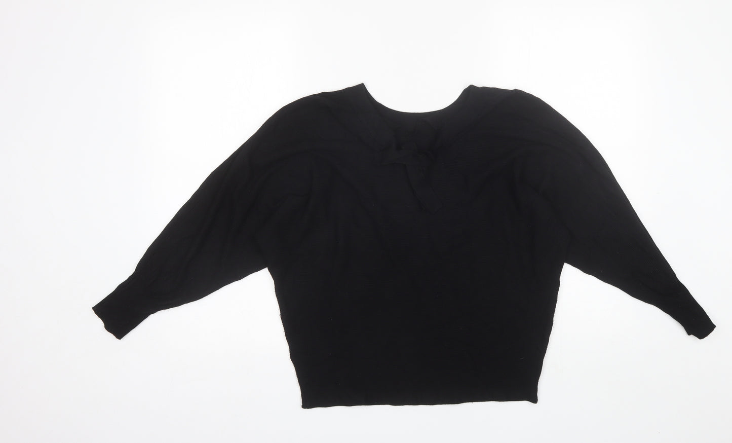 F&F Womens Black Round Neck  Viscose Pullover Jumper Size 8