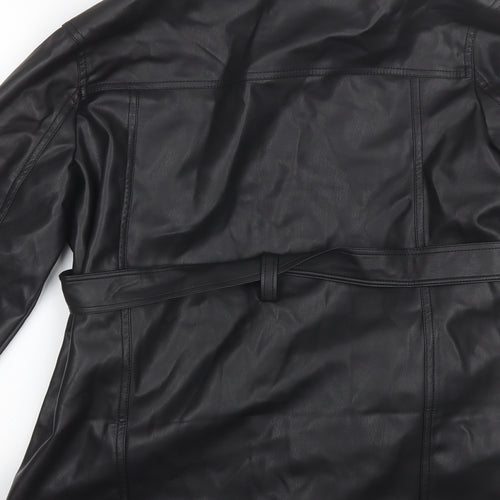 Topshop Womens Black   Overcoat Jacket Size 8