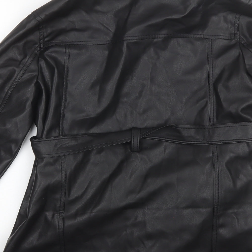 Topshop Womens Black   Overcoat Jacket Size 8