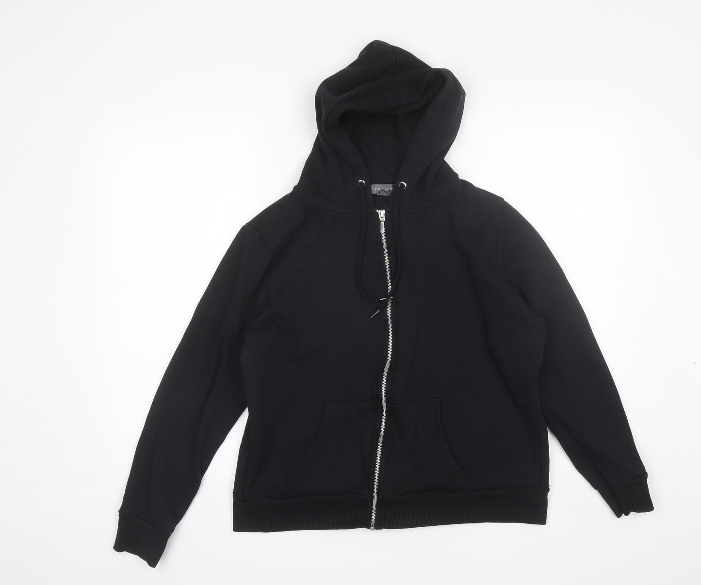 Primark Womens Black  Cotton Full Zip Hoodie Size L