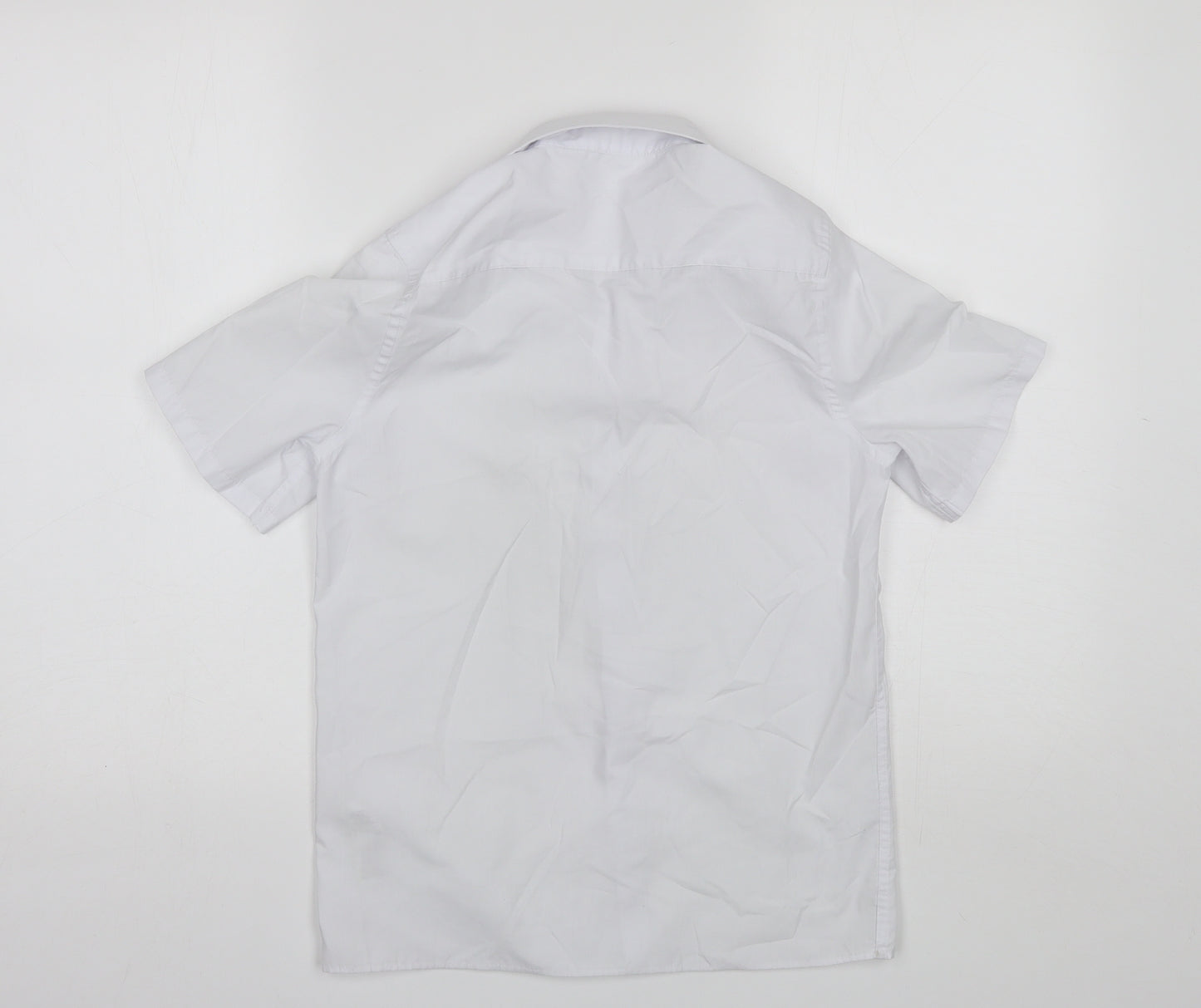 Marks and Spencer Girls White  Polyester Basic Button-Up Size 11-12 Years Collared
