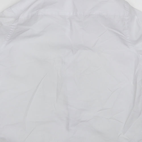 Marks and Spencer Girls White  Polyester Basic Button-Up Size 11-12 Years Collared