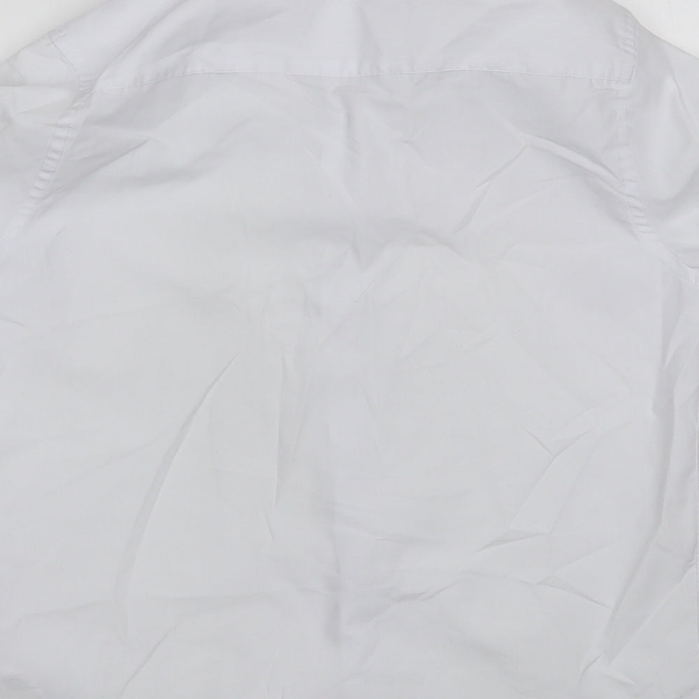 Marks and Spencer Girls White  Polyester Basic Button-Up Size 11-12 Years Collared
