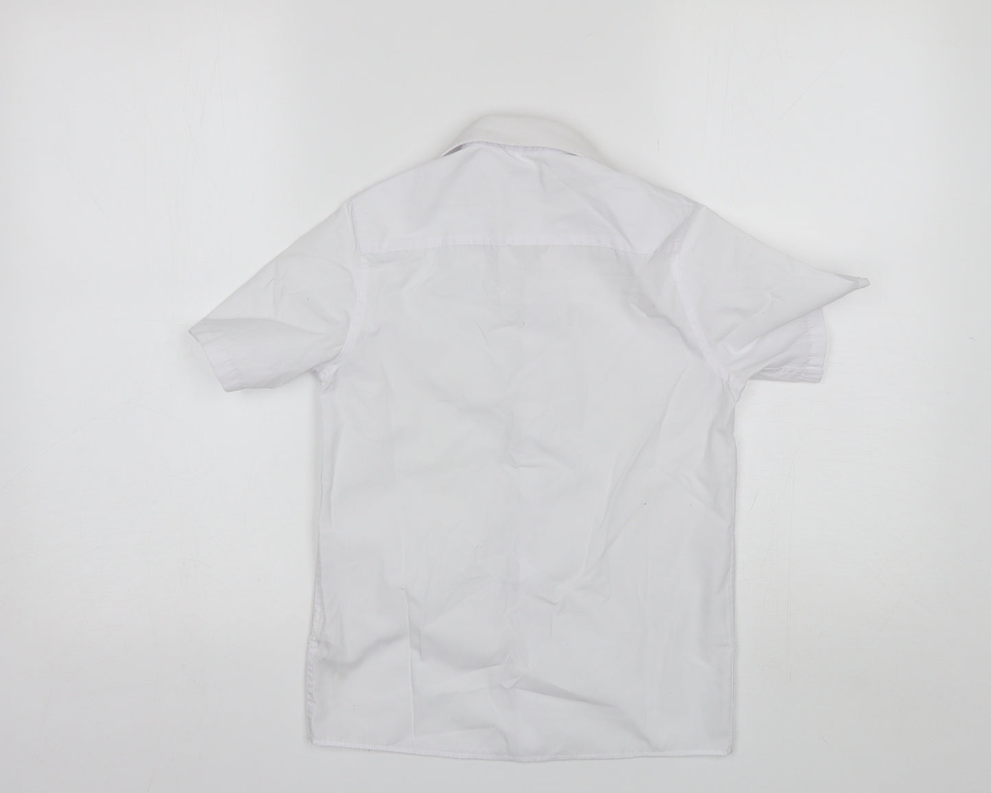 Marks and Spencer Boys White  Polyester Basic Button-Up Size 8-9 Years Collared