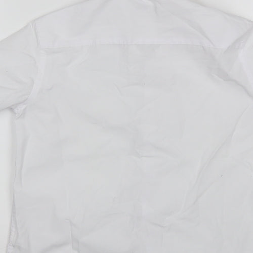 Marks and Spencer Boys White  Polyester Basic Button-Up Size 8-9 Years Collared