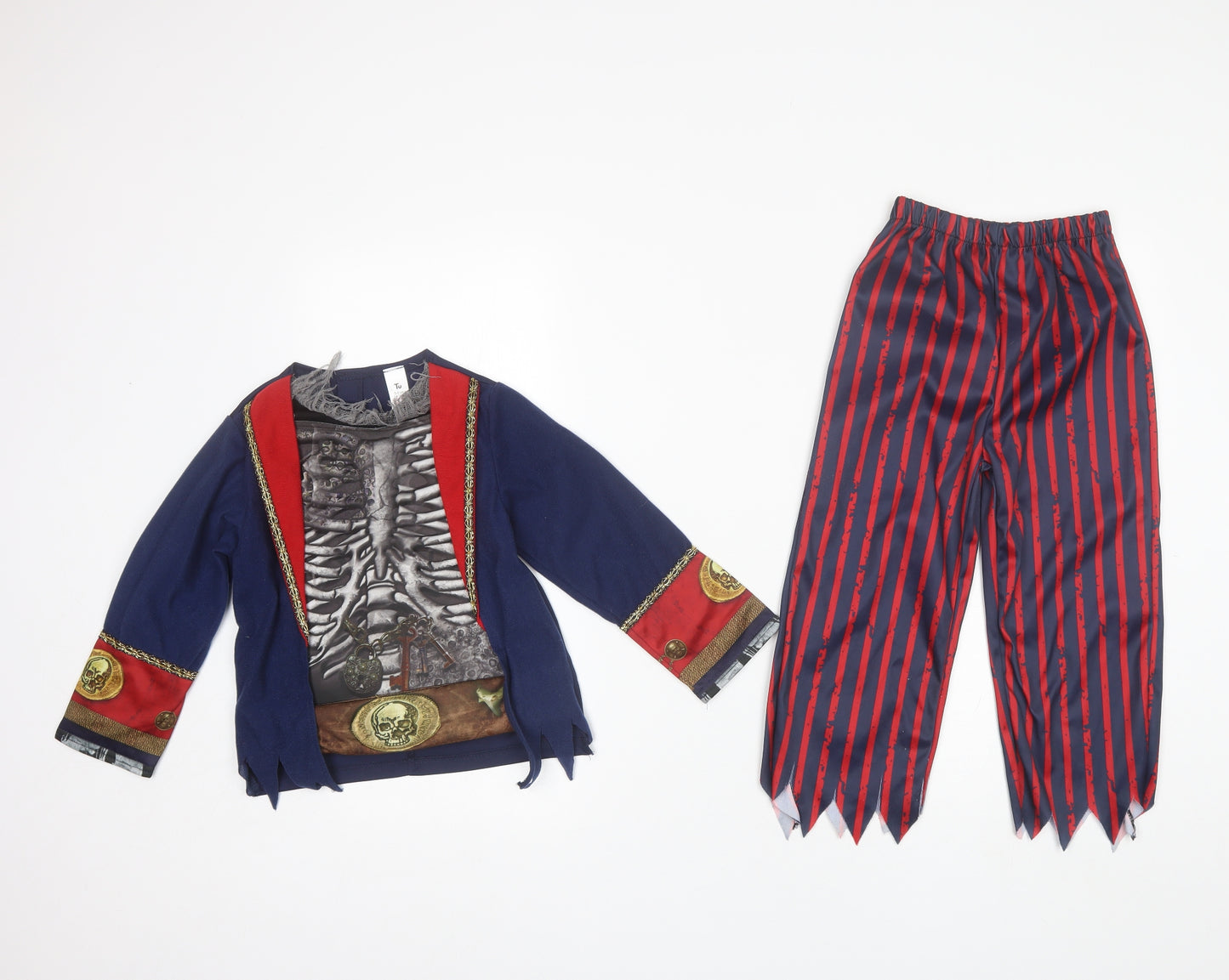 TU Boys Blue Striped Polyester  Pyjama Set Size 5-6 Years   - Pirate Costume