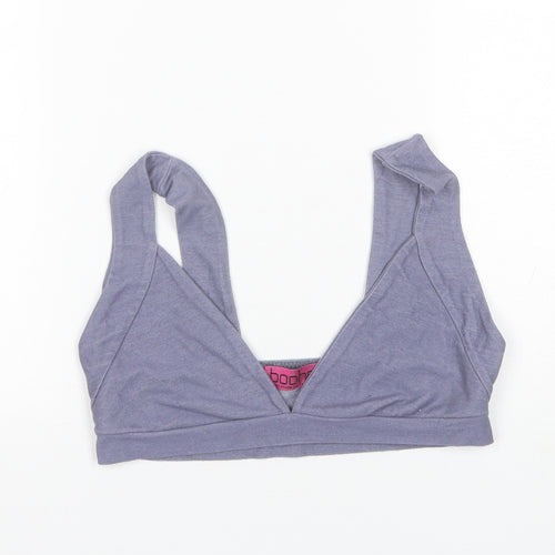 Boohoo Womens Blue  Polyester Cropped Tank Size 8 V-Neck